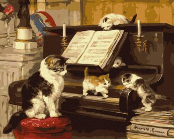 Zestaw do malowania po numerach. "Lekcje gry na pianinie ©Henriette Ronner-Knip" 40х50cm KHO4330 - Ideyka