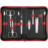 Zestaw do manicure Solingen 12 Elementowy z Czarno Czerwonym Etui Ekoskóra Inny producent