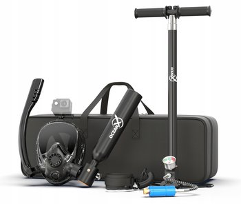 Zestaw Do Nurkowania z Butlą Maska Pełnotwarzowa z Pompką 5w1 OceanX L/XL - OceanX