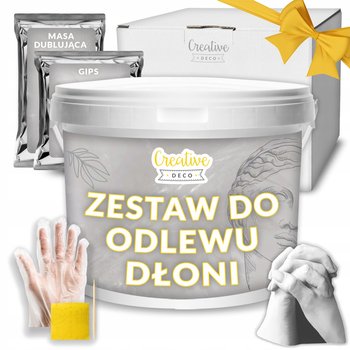 Zestaw do odlewu gipsowego splecionych dłoni 3D prezent dla pary gips 1kg - Creative Deco