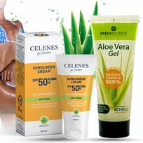 Zestaw do opalania Krem do opalania przeciwstarzeniowy SPF50 + żel aloesowy