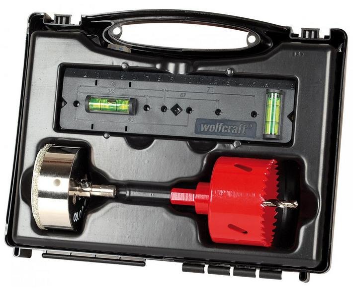 Zestaw do otworów pod gniazdka elektryczne WOLFCRAFT, 68 mm