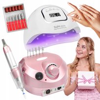 Zestaw do paznokci hybryd LAMPA UV 80W + FREZARKA profesjonalna NA PREZENT Lewer