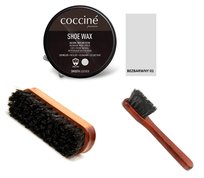 Zestaw do pielęgnacji butów pasta + szczotka do polerowania + mazak coccine bezbarwny Coccine
