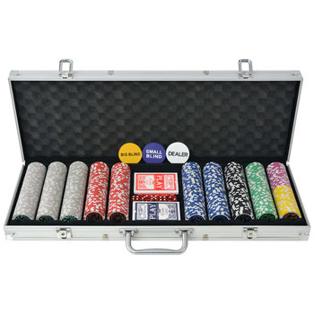 Zestaw do pokera, karty, vidaXL, 500 żetonów - vidaXL