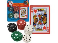 Zestaw Do Pokera Poker Żetony 24Szt Talia Kart Karty Do Gry Z Żetonami