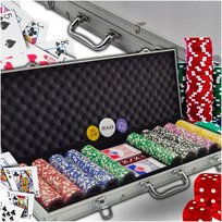 ZESTAW DO POKERA ROYAL-FLUSH-MEGA 500 Żetonów Walizka Poker Karty Texas
