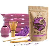 Zestaw do przygotowania Purple Matcha: Ube (w proszku) 50g + akcesoria do matchy Mary Rose