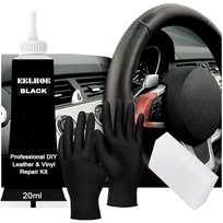 Zestaw Do Renowacji Skóry Czarna Szpachla Płynna Skóra Żel + Gąbka Rękawice