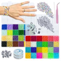 ZESTAW DO ROBIENIA BRANSOLETEK BIŻUTERII KORALIKI 35000 KORALIKÓW PREZENT