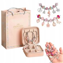 ZESTAW DO ROBIENIA BRANSOLETEK KORALIKI BIŻUTERII ZAWIESZKI PREZENT KUFEREK