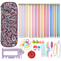 Zestaw do robienia na drutach druty do włóczki 59 el. zestaw drutów z etui