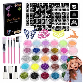 Zestaw Do Robienia Tatuaży Brokatowych Szablony Zmywalne Tatuaże Dla Dzieci - MTA Trading