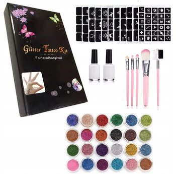ZESTAW DO ROBIENIA TATUAŻY SZABLONY TATUAŻE BROKATOWE TYMCZASOWY DLA DZIECI - Inny marka