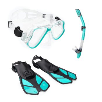 Zestaw do snorkelingu AQUASTIC Maska + Płetwy + Fajka niebieski MSFA-01SN S-M - AQUASTIC