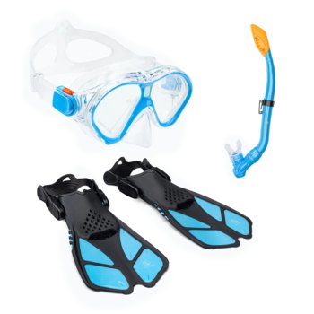 Zestaw do snorkelingu dziecięcy AQUASTIC Maska + Płetwy + Fajka niebieski MSFK-01SN OS - AQUASTIC