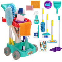 Zestaw Do Sprzątania Dzieci Wózek Mop Miotła Spray U841
