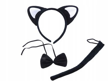 ZESTAW DO STROJU KOTEK OPASKA Z USZAMI OGON MUSZKA - Tropic