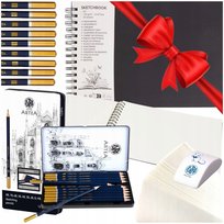 Zestaw Do Szkicowania Rysowania Szkicownik A4 Ołówki 12Szt Gumka Na Prezent