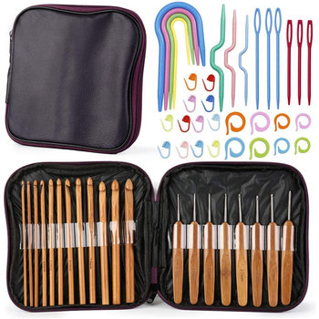Zestaw Do Szydełkowania Bambusowe Szydełka 20 Szt. Z Etui Zestaw Szydełek - Craftec