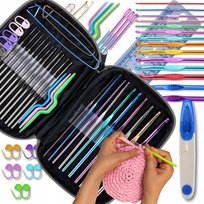 ZESTAW DO SZYDEŁKOWANIA DUŻY DLA DZIECI POCZĄTKUJĄCYCH SZYDEŁKA ETUI NAUKI