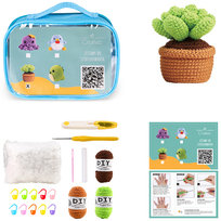 Zestaw Do Szydełkowania Instrukcja Video Włóczka Szydełko Projekt Kaktus