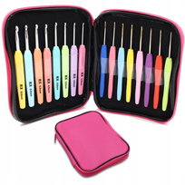 Zestaw do szydełkowania szydełka w etui kompletny duży zestaw 16 elementów