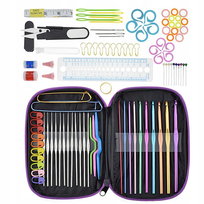 Zestaw do szydełkowania szydełka w etui organizer kompletny zestaw 100 el