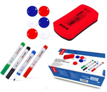 Zestaw Do Tablic Markery + Gąbka + Magnesy Memobe - MemoBe