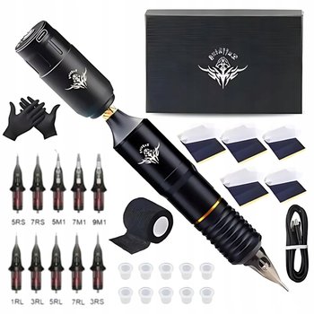 Zestaw Do Tatuowania Przenośny Bezprzewodowa Maszynka Do Tatuażu + 10 Igieł - Zakręcony Koszyk