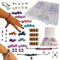 Zestaw Do Tworzenia Bransoletek Beads Charms Metal Szkło Walizeczka