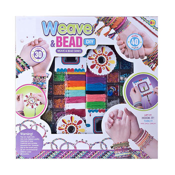 Zestaw Do Tworzenia Bransoletek Włóczki Koraliki Zabawka 30 Kolorów - Timeless Tools