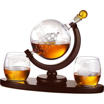 Zestaw do whisky KARAFKA GLOBUS + szklanki dozownik - Sferazabawek