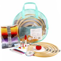 Zestaw do wyszywania haftowania DIY z etui 100 mulin nici tamborki igły do haftu