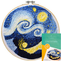 Zestaw Do Wyszywania Haftowania Haftu Gotowy Wzór #3 Tamborek Muliny Igły Płótno Do Haftowania