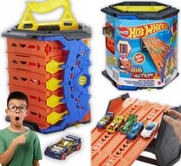 Zestaw Do Zabawy Transporter Hot Wheels Rozwijany Tor Wyścigowy + Samochód Hot Wheels