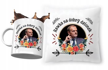 Zestaw Donald Tusk PO Poduszka + Kubek Prezent z Nadrukiem ze Zdjęciem - PoliDraw