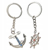 Zestaw dwóch breloczków prezent dla zakochanych woda dla żeglarza kapitan