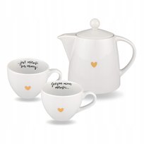 Zestaw - Dzbanek 1 litr + Kubki 500 ml x2 Jedyną miarą miłości