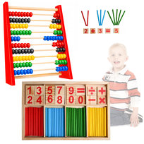 ZESTAW EDUKACYJNY Liczydło EKO drewniane PATYCZKI do LICZENIA w skrzynce