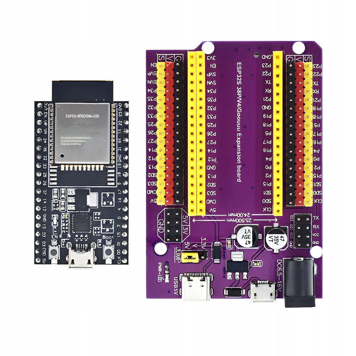 Zestaw ESP32-DevKitC V4 ESP32D ESP-32D WiFi CP2102 z płytką bazową ...