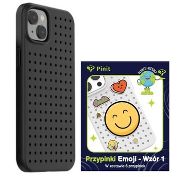 ZESTAW ETUI PINIT DYNAMIC + EMOJI PINIPHONE 14 PLUS / 15 PLUS 6.7 CZARNY/BLACK WZÓR 1 - Inny producent