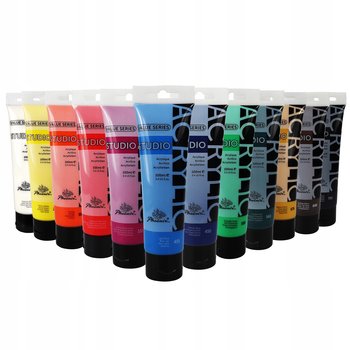Zestaw farb akrylowych Phoenix wielokolorowy 12 szt. popularnych kolorów 100 ml Farby akrylowe - PHOENIX
