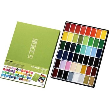 Zestaw farb akwarelowych, Gansai Tambi, 48 kolorów - KURETAKE