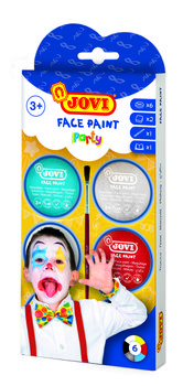 Zestaw farb do malowania twarzy, 6 farbek, Party - Jovi