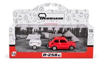 Zestaw Fiat 126p czerwony z przyczepą Niewiadów N-250c