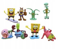 ZESTAW FIGUREK FIGURKI 8 SZTUK SPONGEBOB ZABAWKI Z BAJKI KRESKÓWKI PREZENT Pan i Pani Gadżet