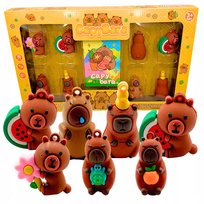 Zestaw Figurek Kapibara Słodkie Kapibarki Dla Dzieci Zabawki Mix + Karty