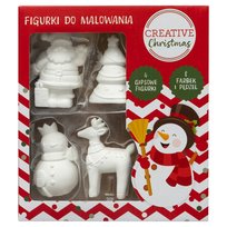Zestaw Figurki Do Malowania, Creative Christmas, 4 Gipsowe Figurki