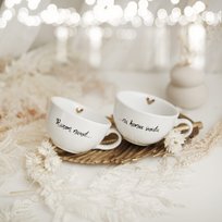 Zestaw filiżanek 250 ml ze spodkami - Razem nawet na koniec świata